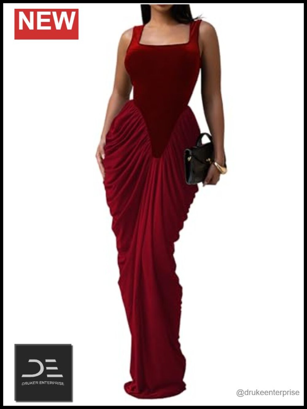 Ruched Bodycon Maxi Dress Formal Cocktail Evening Gown